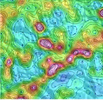 Geochemical Maps-Grid-w-points-and-contours